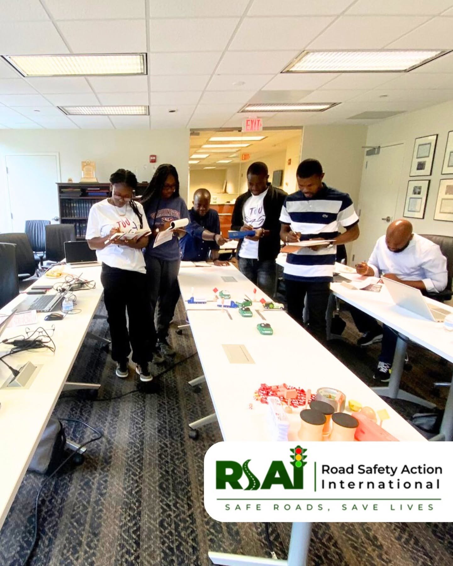Participants work through a group exercise.