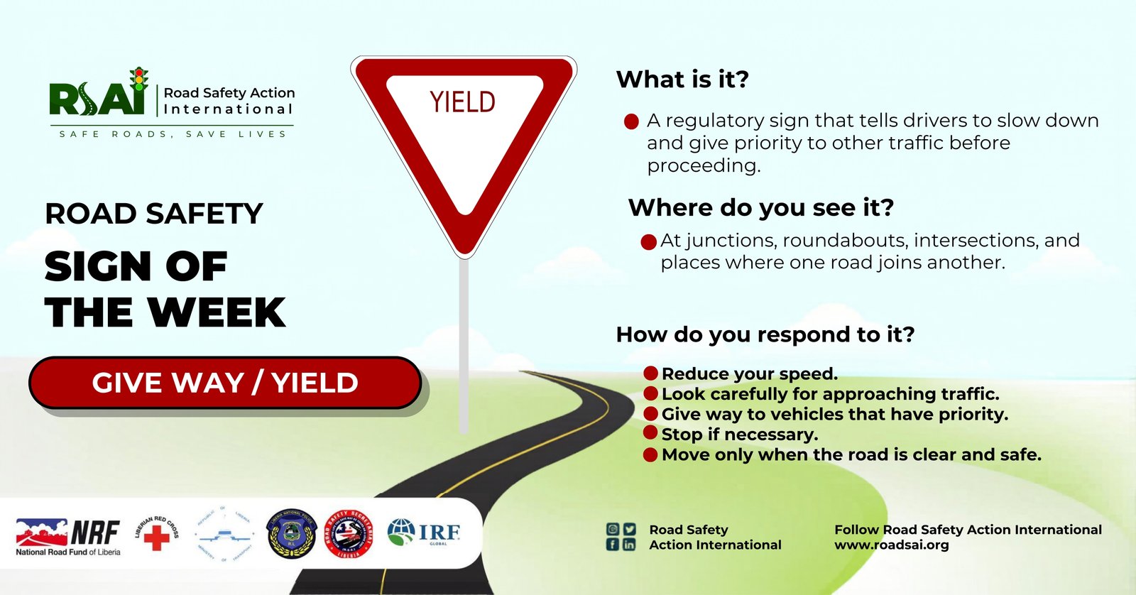 Road Safety Sign of the Week: Give Way / Yield (26 September 2026).